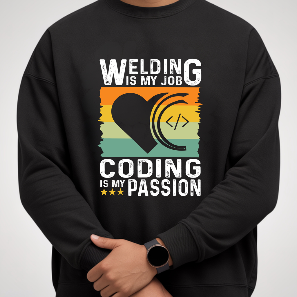 Coder Heart Crewneck Sweatshirt — Tech Humor Graphic Sweatshirt for Programmers