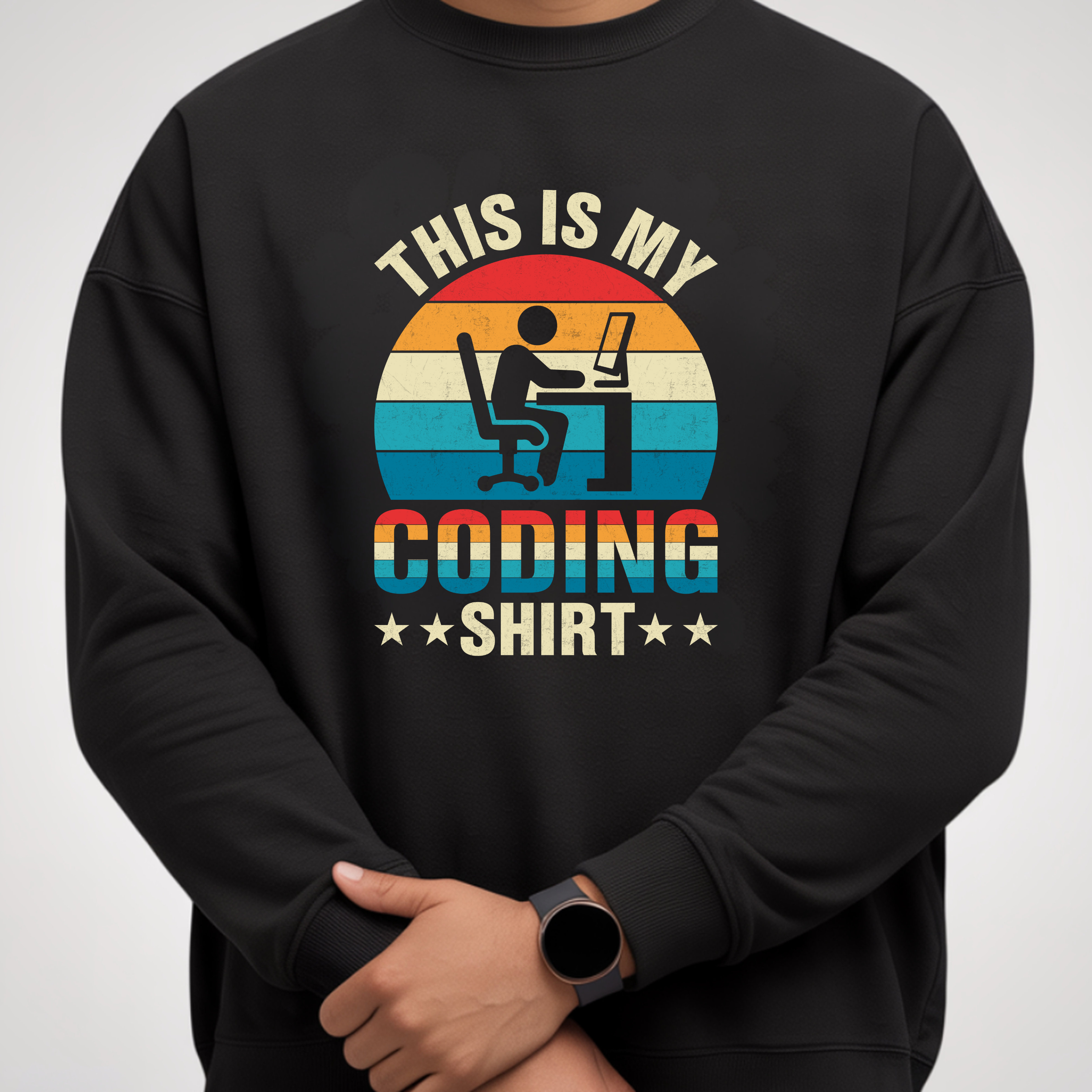 Coding Sweatshirt - "This Is My Coding Shirt" Retro Programmer Crewneck