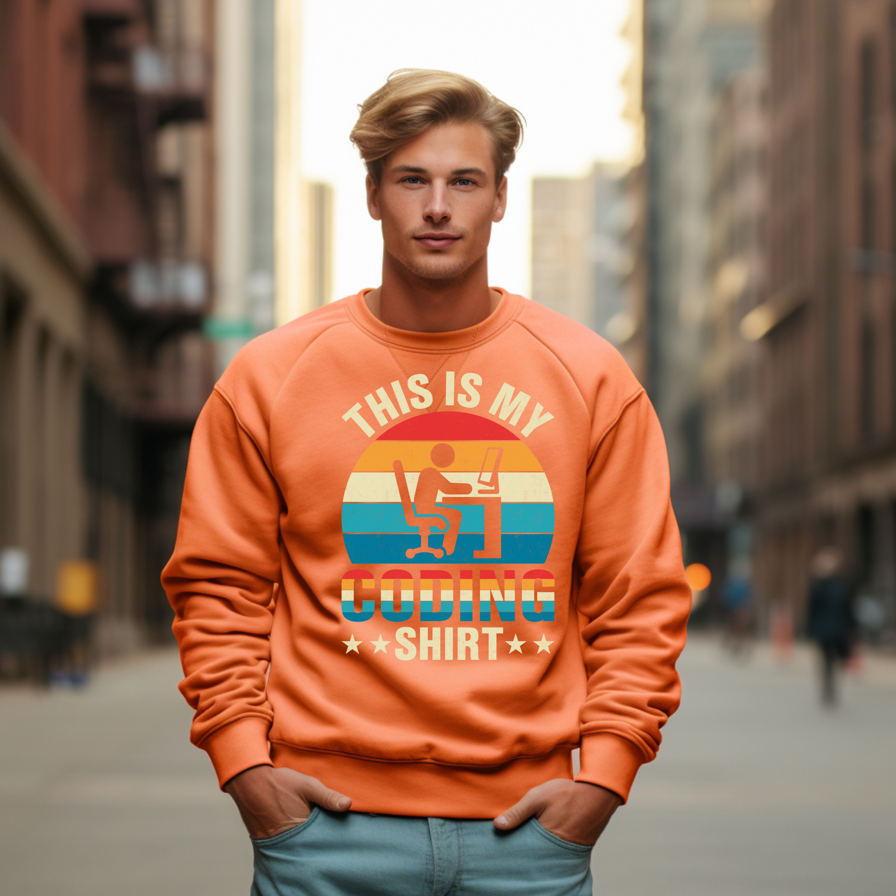 Coding Sweatshirt - "This Is My Coding Shirt" Retro Programmer Crewneck