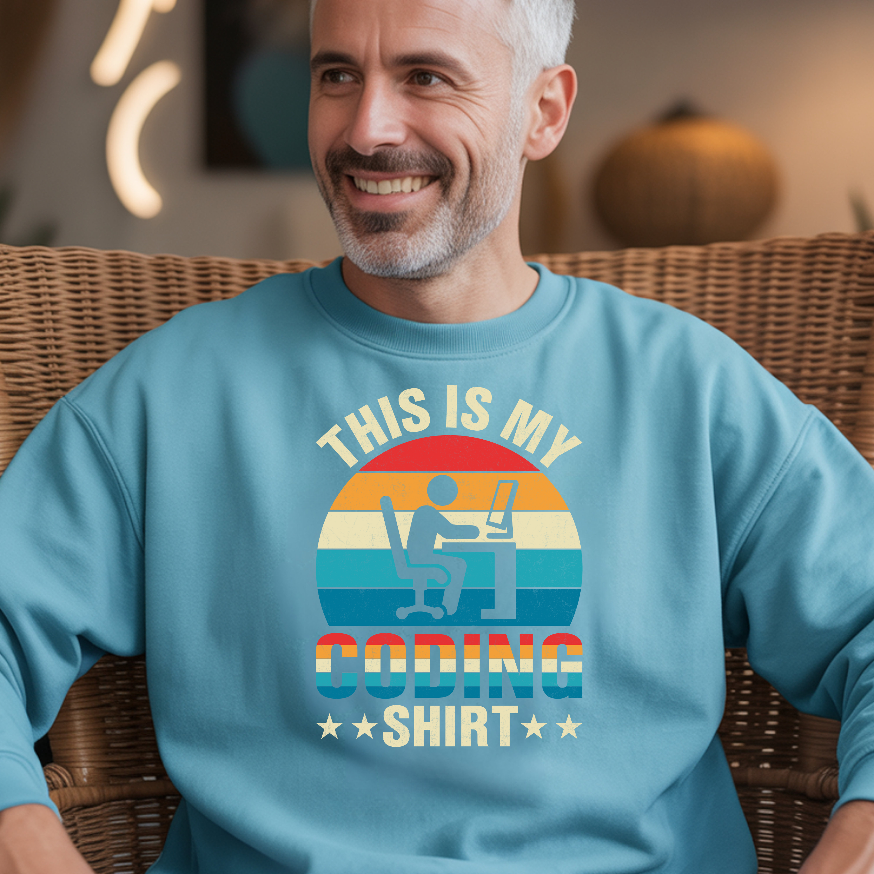 Coding Sweatshirt - "This Is My Coding Shirt" Retro Programmer Crewneck