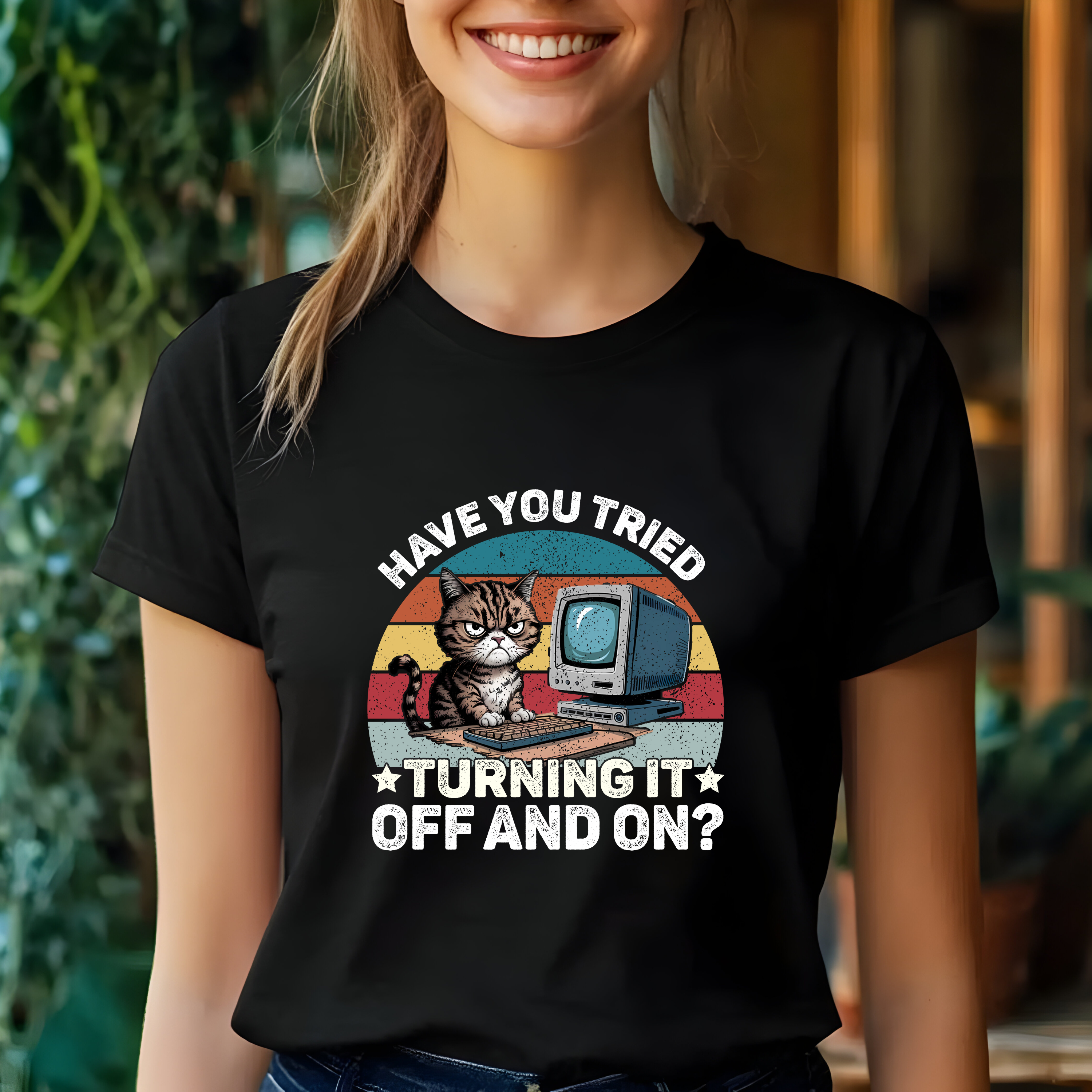 Retro Gamer Cat T-Shirt